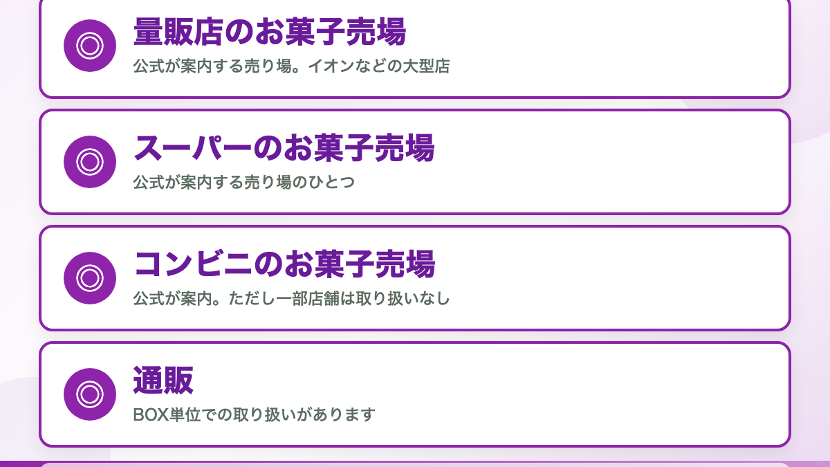 買えるのは「全国のお菓子売場」です