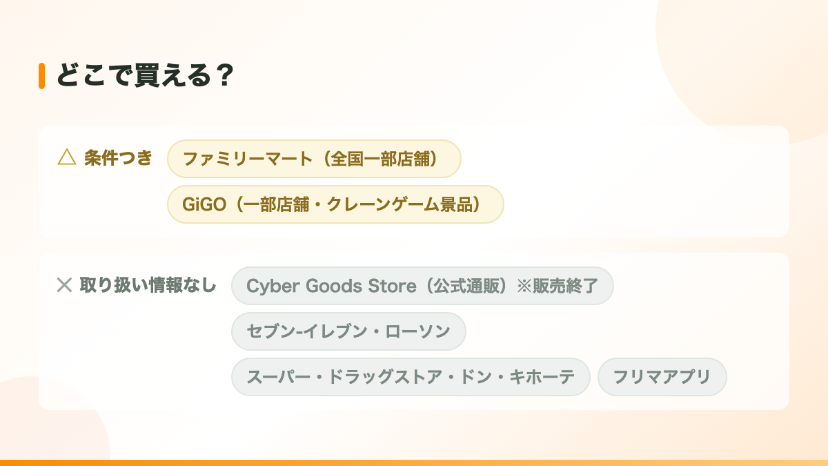 今日好きチップスが買えるのはこの3ルートだけです