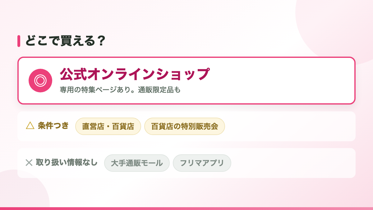買えるのは「公式オンラインショップ」です